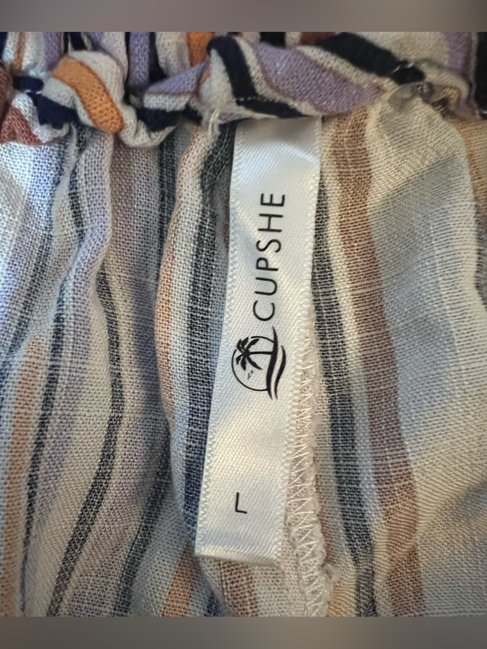 CUPSHE Striped Wide-Leg Cropped Pants Size Large - Picture 3 of 5
